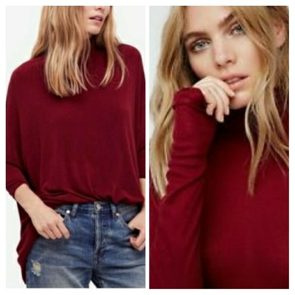 Free People Oversized Terry Turtleneck Tee - Picture 6 of 8